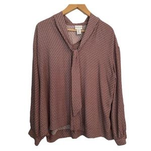 Rachel Zoe house red and brown with tie neck. XL